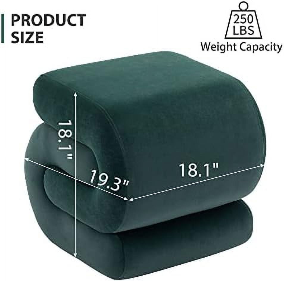 Dark Green Velvet Vanity Stool P62210