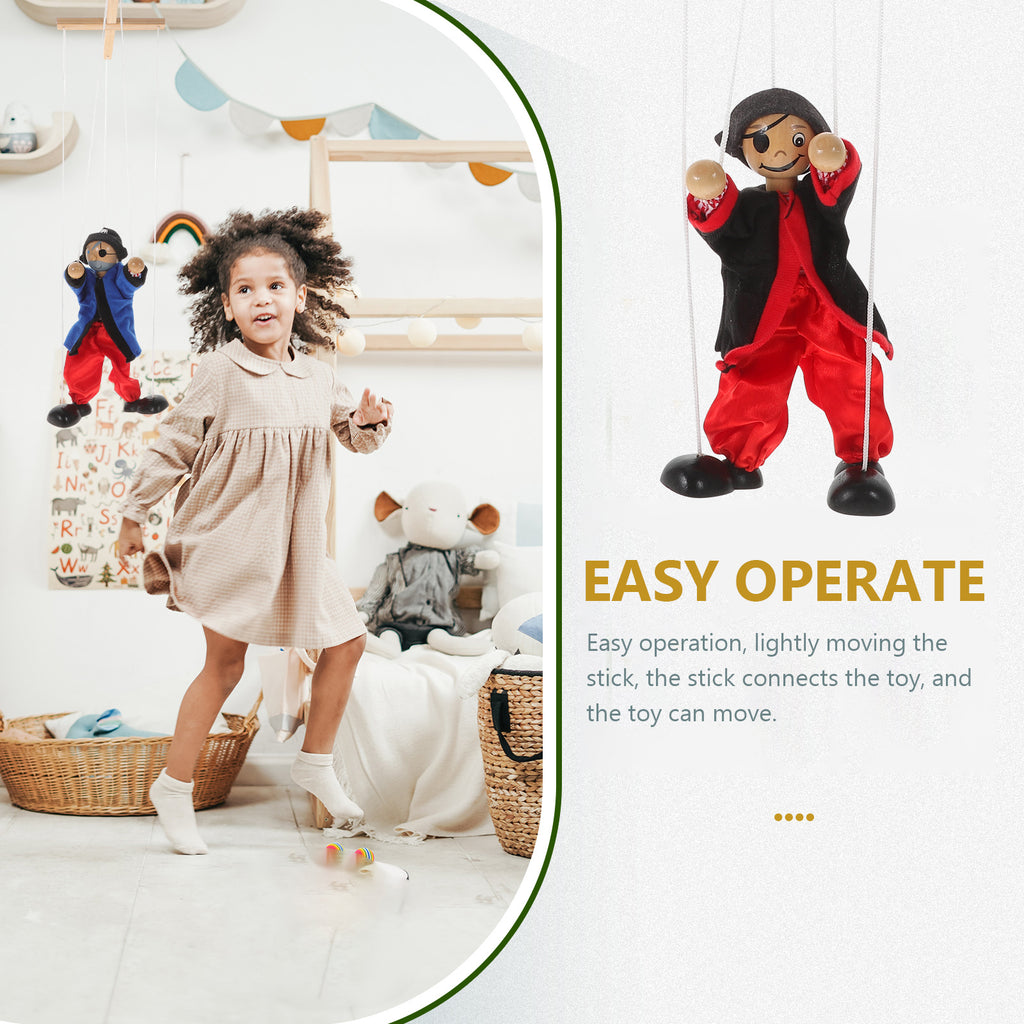 Wood Pirate String Marionette Puppet Toy Q239