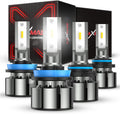 H11/H8/H9 9005/HB3 LED Bulbs Combo, 30000LM 6500K Cool White, IP67 Waterproof, Pack of 4 Pack of 2 Z9776