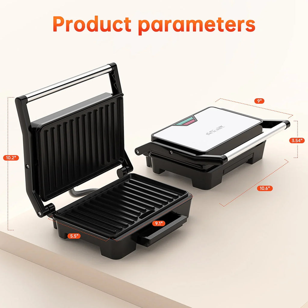 2 Slice Stainless Steel Non-Stick Panini Press K94719