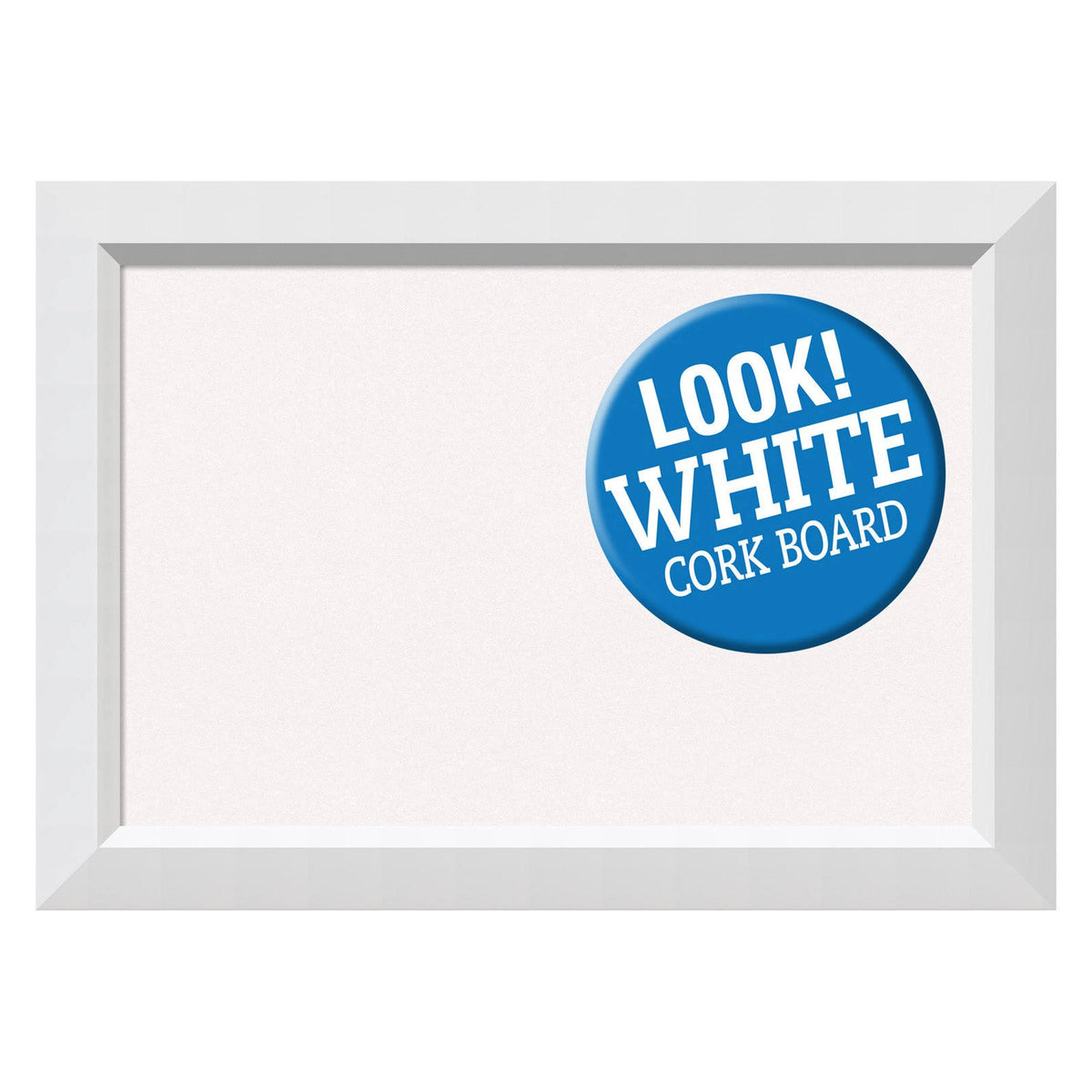 Framed Cork Board 32 inch x 24 inch White J314