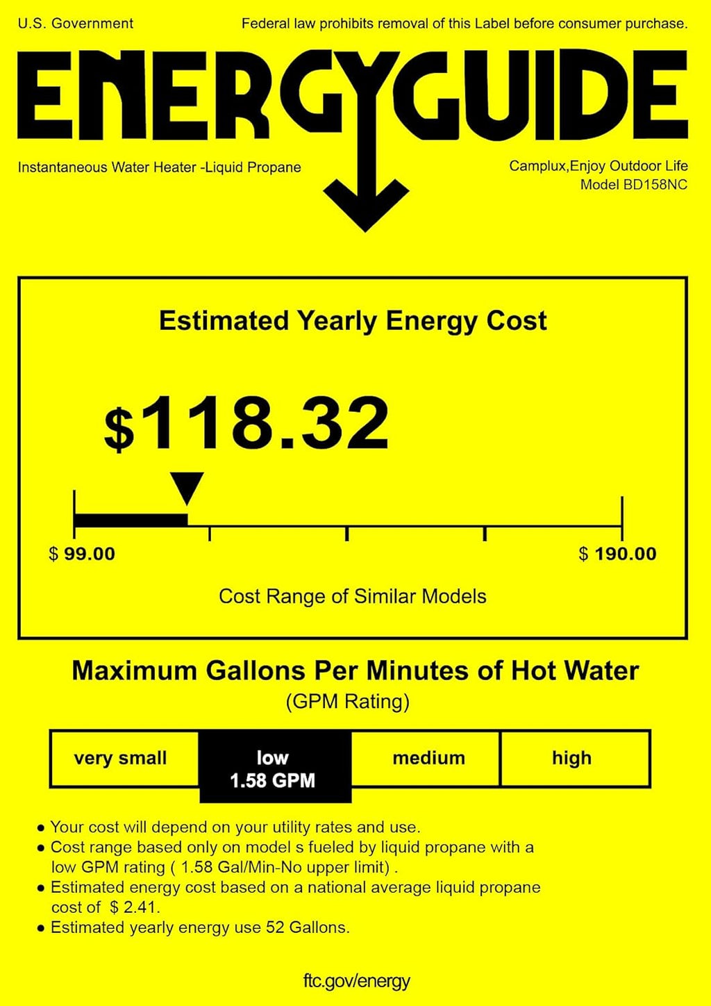 2.64 GPM Outdoor Propane Gas Water Heater A5265