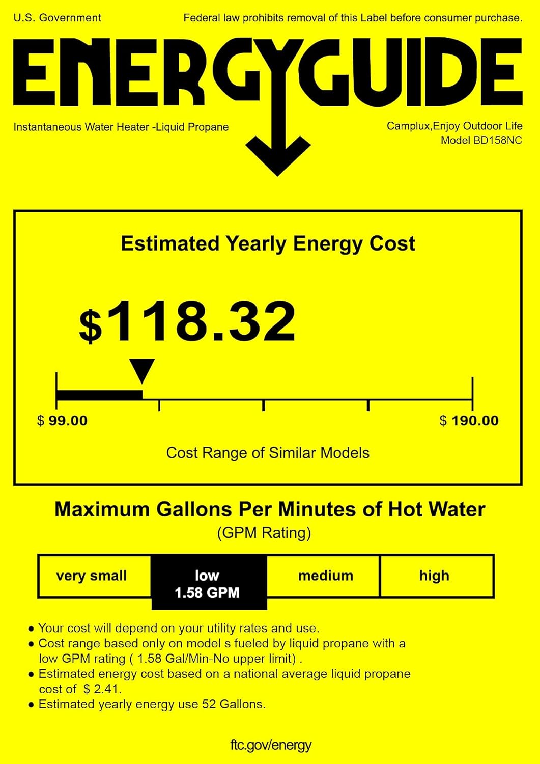 2.64 GPM Outdoor Propane Gas Water Heater A5265