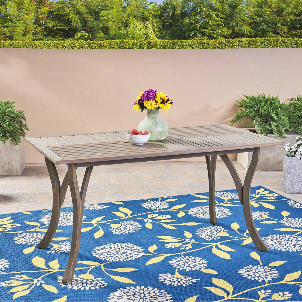 Gray Rectangular Outdoor Dining Table J217