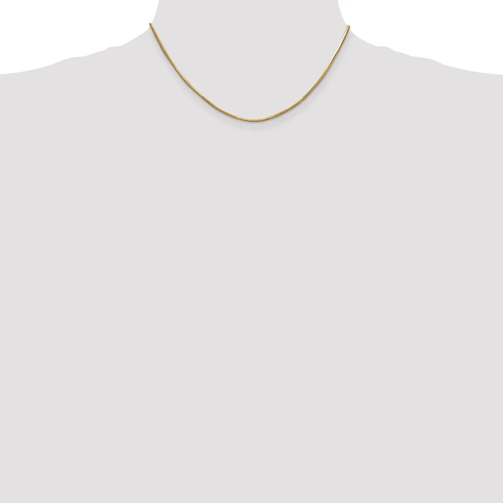 14K Yellow Gold Snake Chain Necklace 16 inch .8 mm Octagonal with Lobster Clasp R480919
