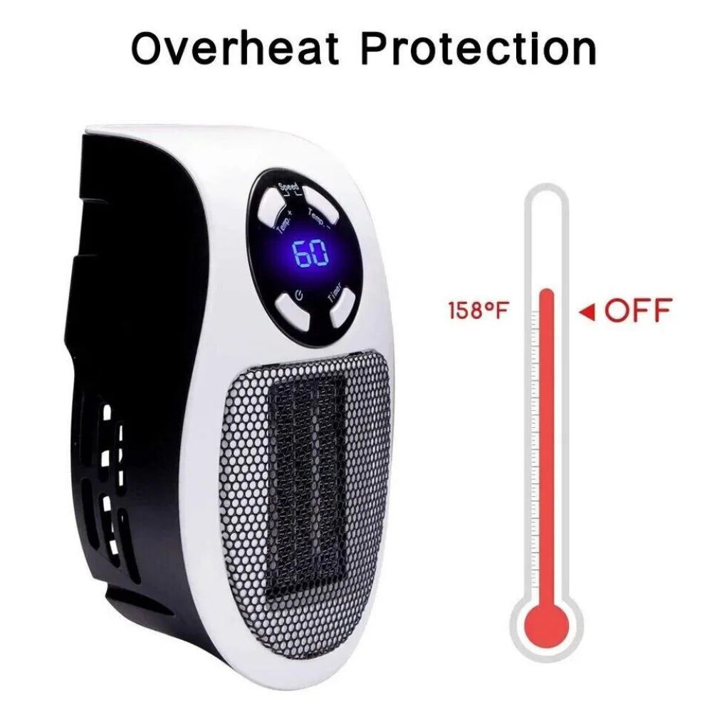 Portable Mini Electric Wall Heater with Timer D7340