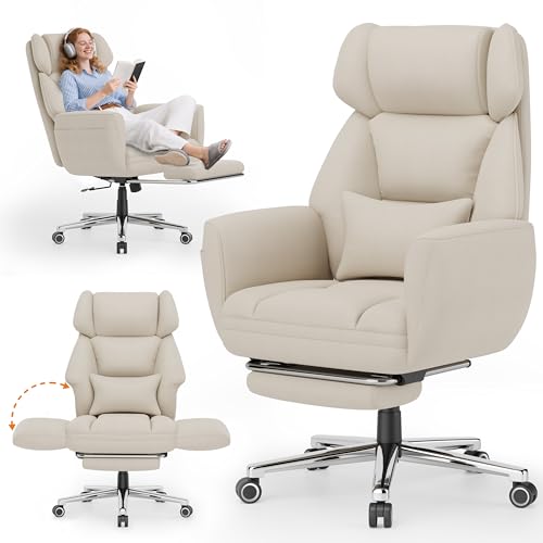 Ergonomic Chair with Footrest, Reversible Armrests, Brown U261