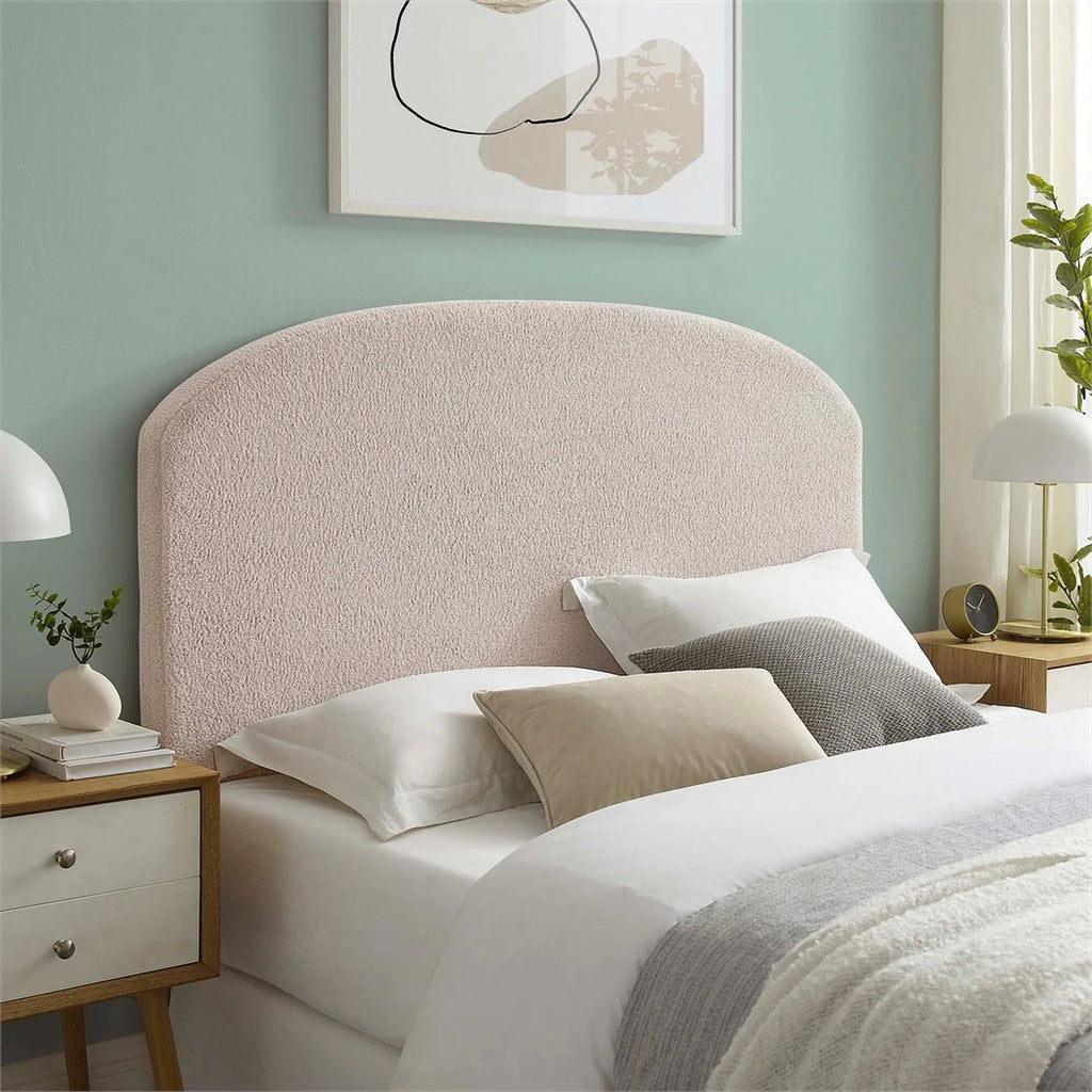 Off White Sherpa Upholstered Headboard S784266