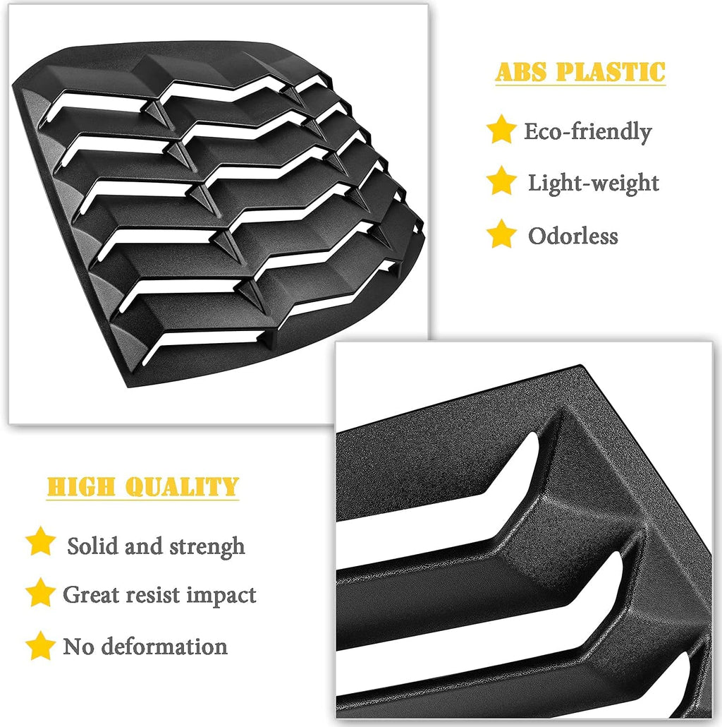 Rear Window Louver ABS Matte Black Windshield Sunshade Cover Y336