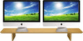 Large Bamboo Wood Dual Monitor Stand Riser Pack of 2 Y949