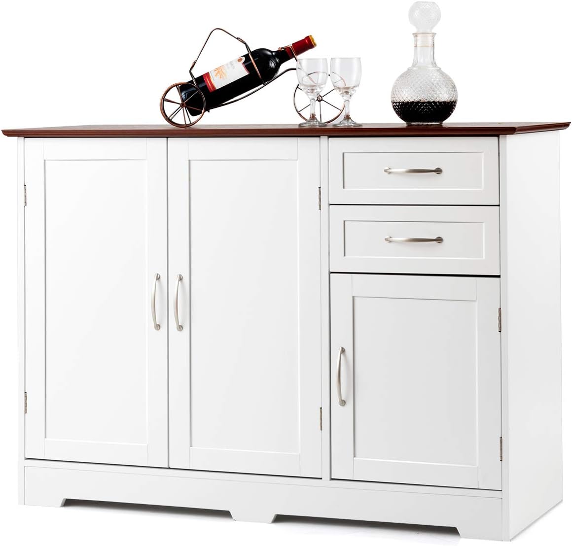 Natural 2-Door Cabinet with 2 Drawers Buffet Server W773907