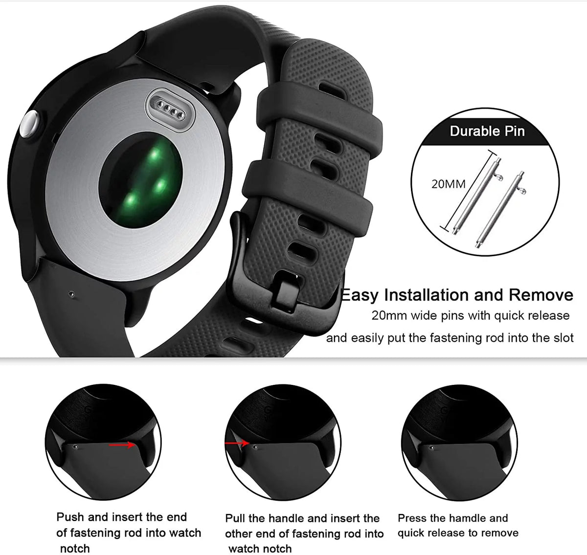 20mm Silicone Watch Band H385