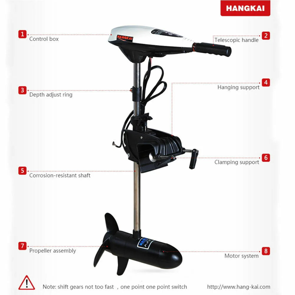 65LBS 12V Electric Trolling Outboard Motor D15707