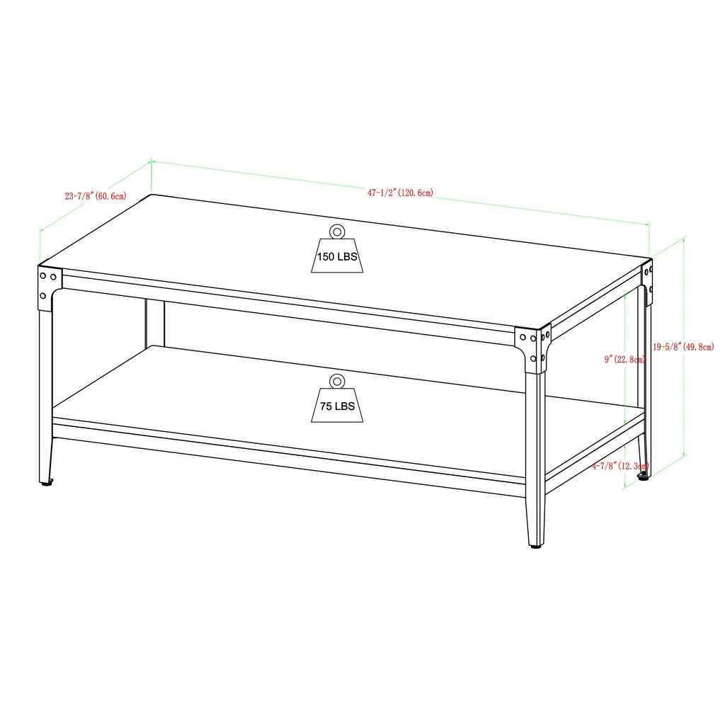 Rustic Dark Walnut Coffee Table H269
