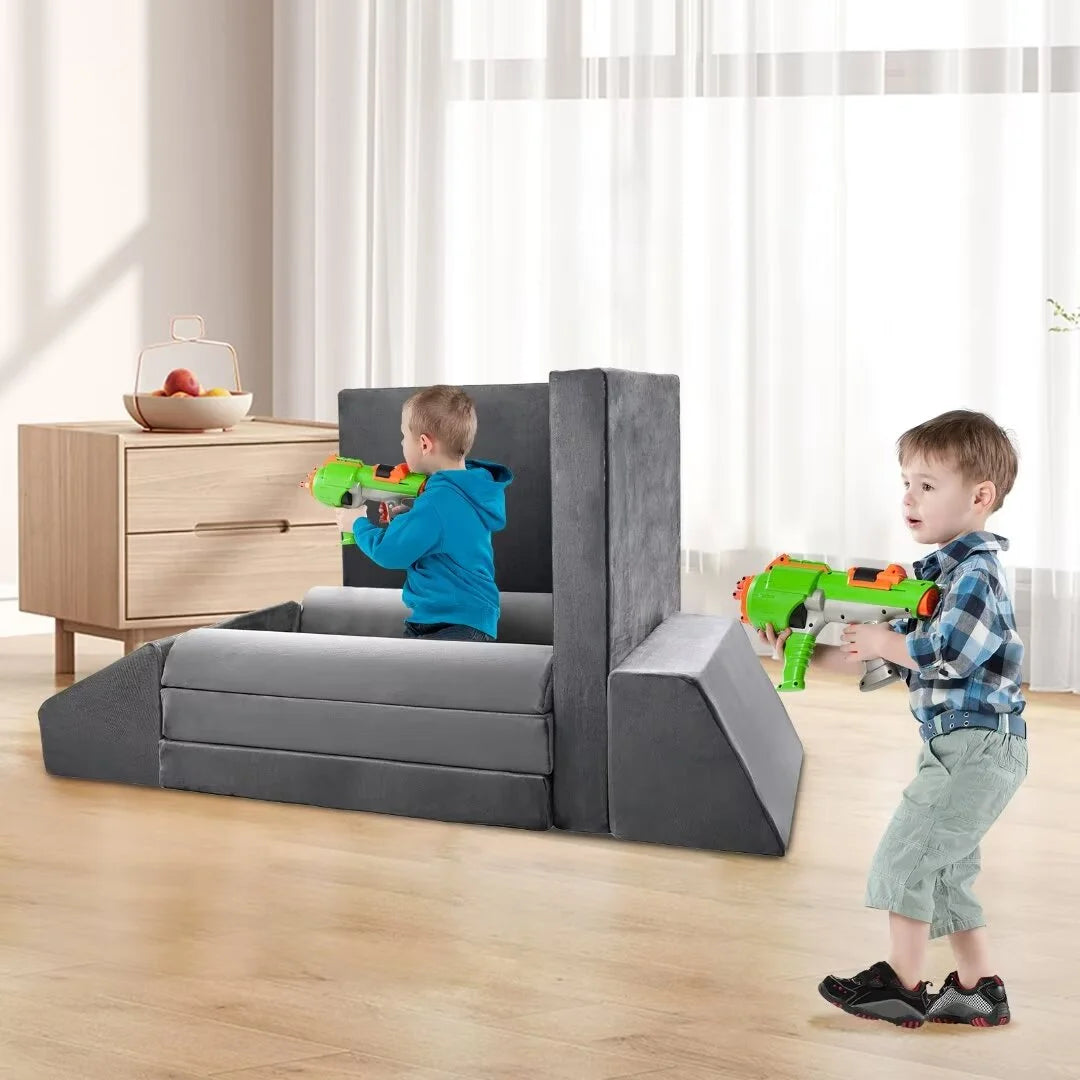 Gray 10pcs Modular Kids Couch M334