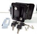 Black Paddle Entry Door Lock Handle Deadbolt with 2 Keys, Pack of 2 J98605