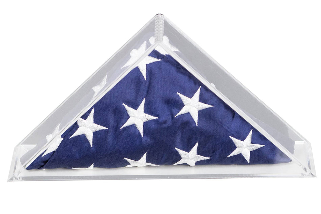 Clear Acrylic American Flag Display Case Wall Mount N5856
