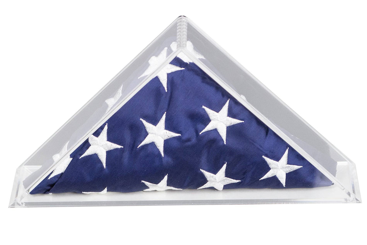 Clear Acrylic American Flag Display Case Wall Mount N5856