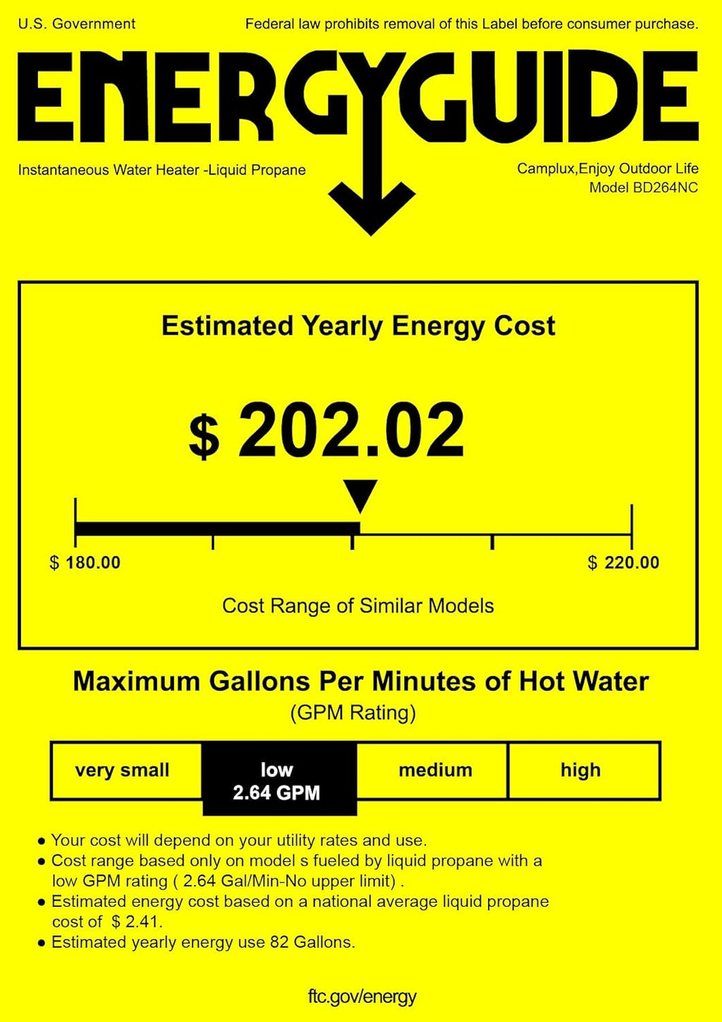 2.64 GPM Outdoor Propane Gas Water Heater A5265