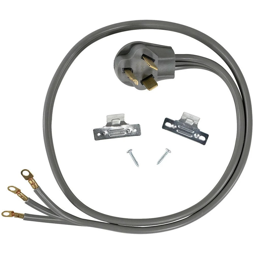 3 Prong Universal Electric Dryer Power Cord 4 foot 30 amp F5762