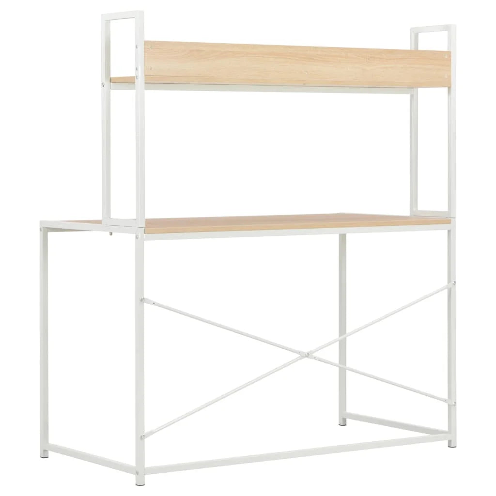 White and Oak Computer Desk X44266