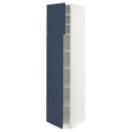 White Axstad Matte Blue High Cabinet with Shelves 2 Doors 18x24x80 B70667