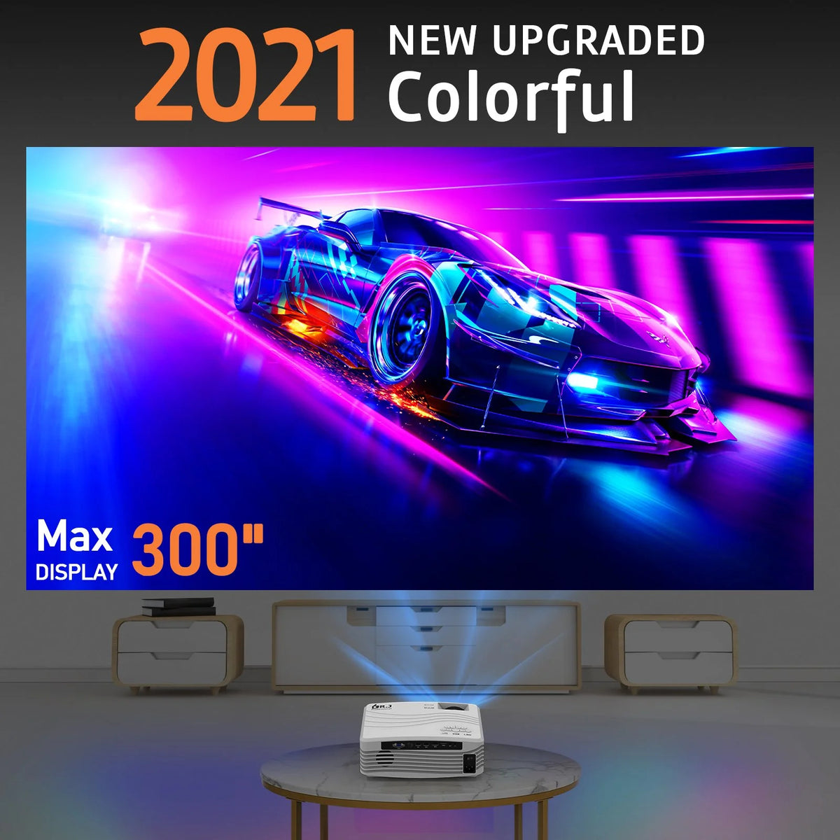 5G WiFi Projector Full HD 4K Native 1080P with 120 Projector Screen L322