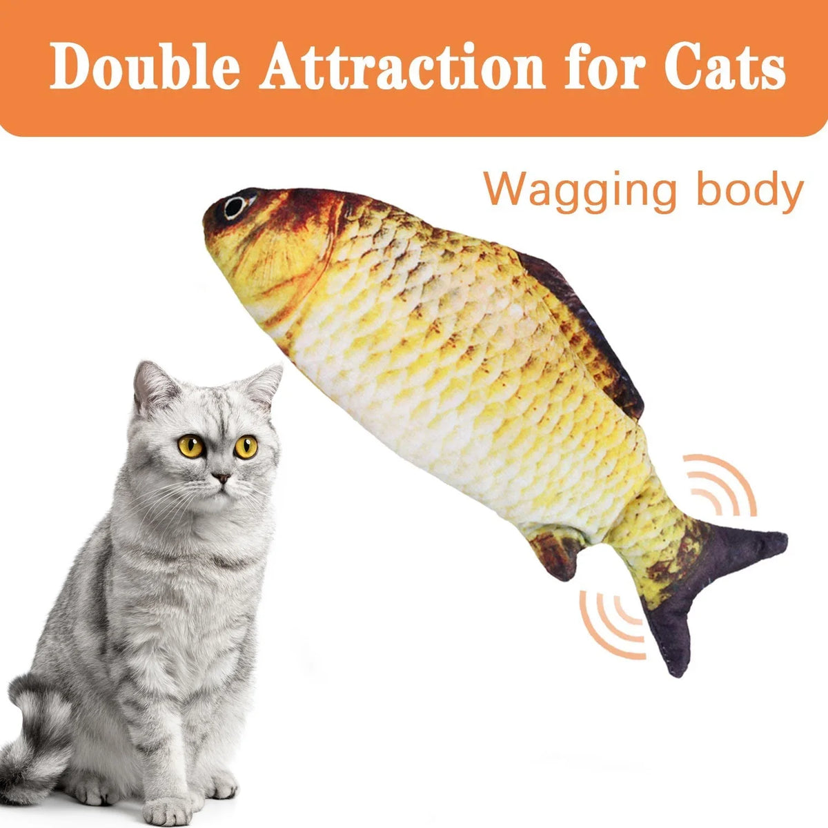 Electric Moving Wagging Fish Cats Toy P682454