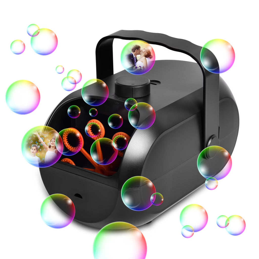 Portable Automatic Bubble Maker with 6 Bubble Wands M168