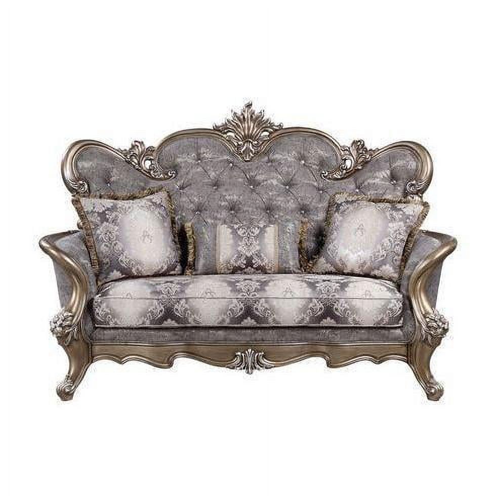 Gray Fabric Sofa and Loveseat F5033