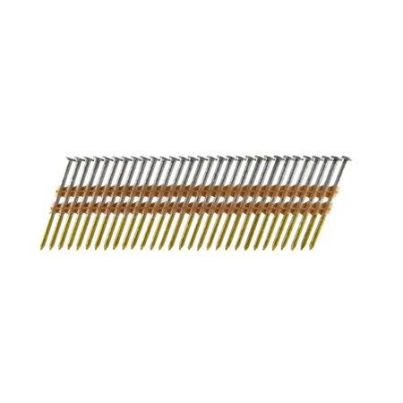 4 in. x .148 Full Round Head Plastic Collated Ring Hot Dip Galv Framing Nails, 1,800/Box A166