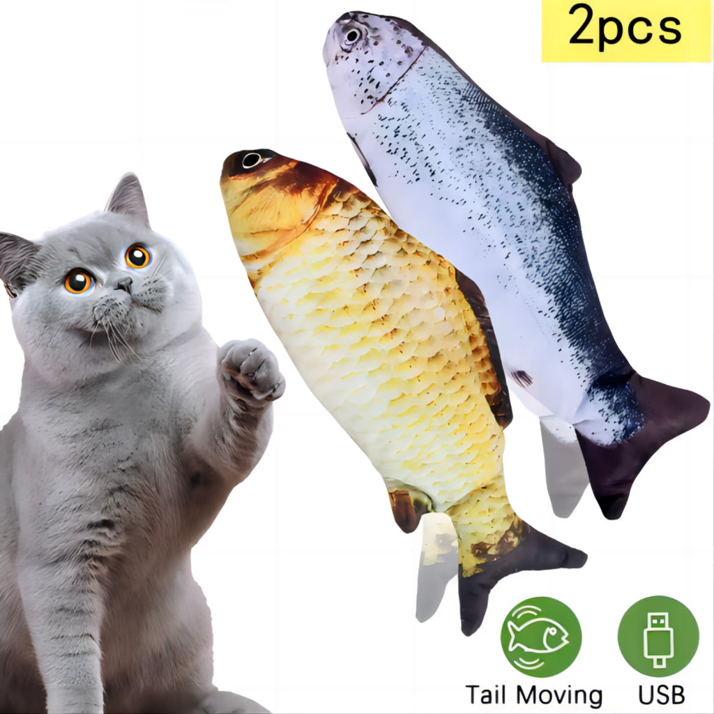 Electric Moving Wagging Fish Cats Toy P682454