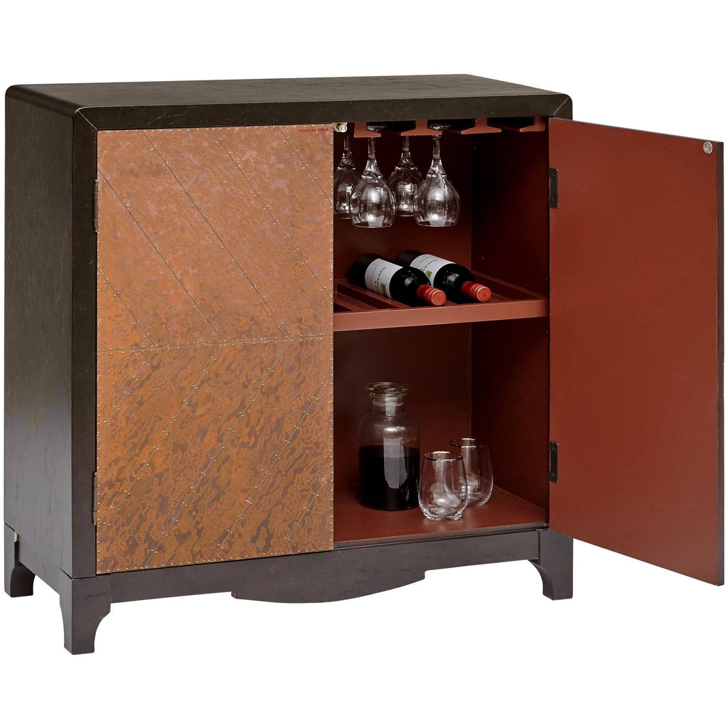 Copper Chevron Door Bar Cabinet H500