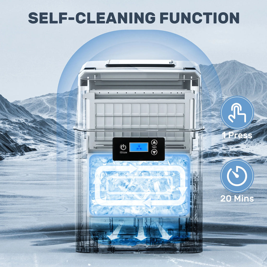 Nugget Ice Maker Countertop with Soft Chewable Pellet Ice, Self-Cleaning, 44lbs/24H, Black V2681