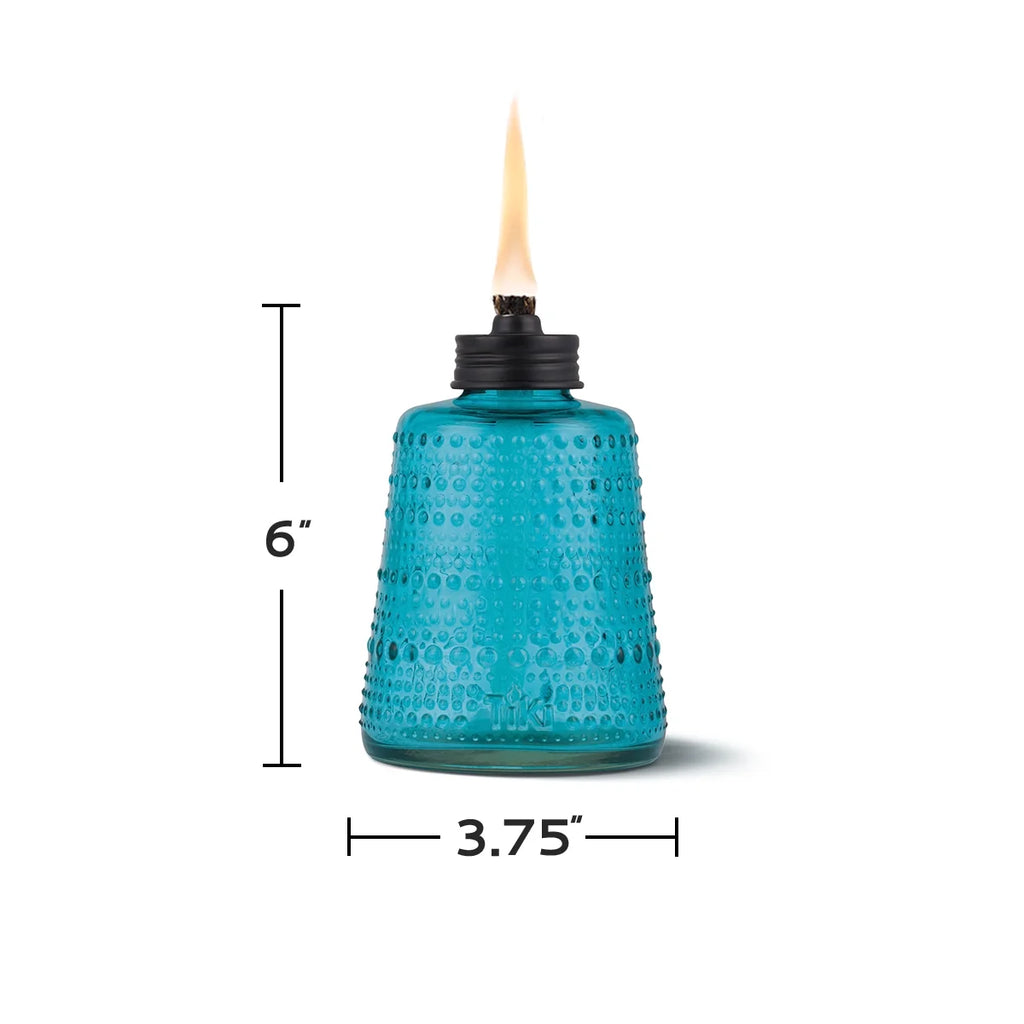 3-Pack 6" Table Torch Glass Blue Green and Purple C4379