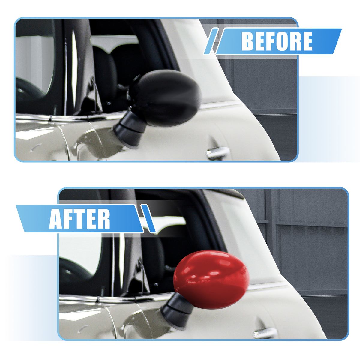 Red Exterior Rear View Mirror Cover with Induction Hole Z7074