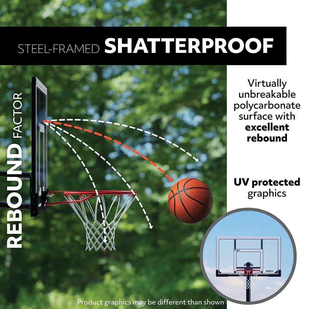 Adjustable Inground Basketball Hoop 50 inch Polycarbonate G1043