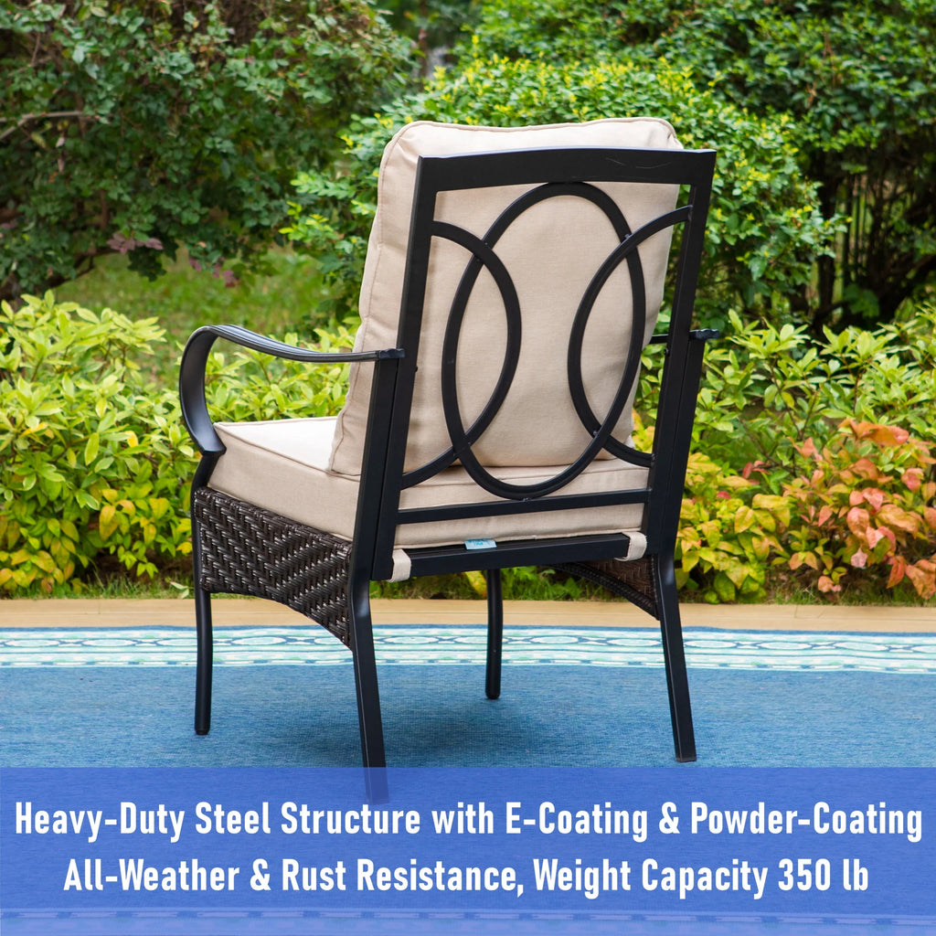 7-Piece Patio Dining Set with Swivel Wicker Chairs and Cushions X3003