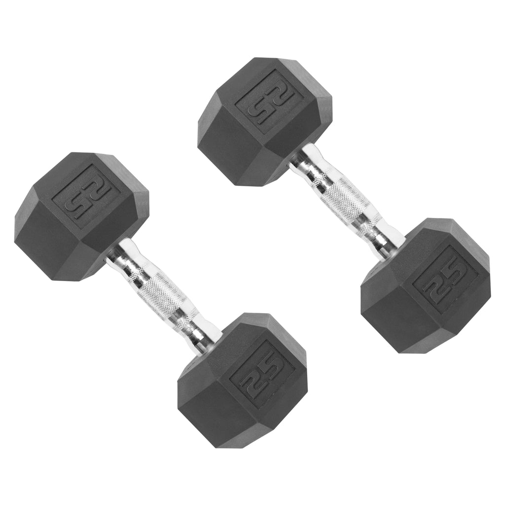50 lb Rubber Hex Dumbbell Weight Set R15994