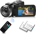 2.7K 30FPS Digital Video Camera with 2 Batteries IR Night Vision 30MP 270 Degree Rotation Screen J630742