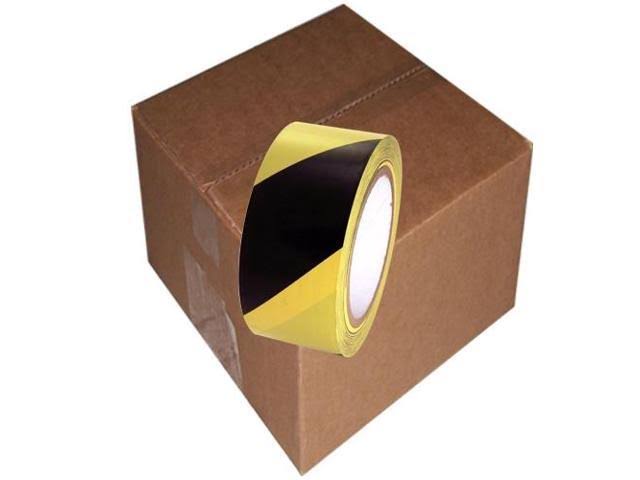 Black/Yellow Vinyl Safety Stripe Tape 24 Roll Case M77582