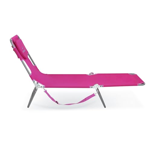 Blue Folding Reclining Outdoor Chaise Lounger V71394