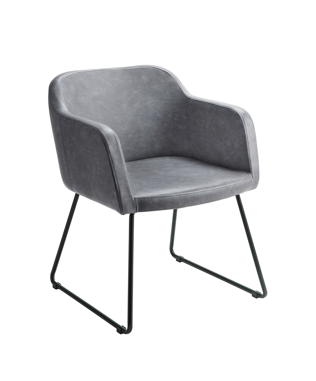 Gray Faux Leather Accent Chair H468493