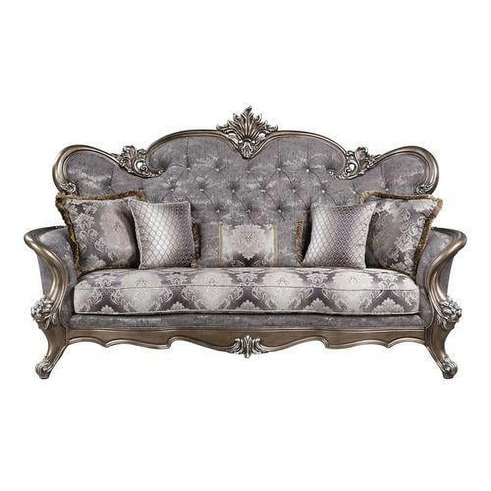 Gray Fabric Sofa and Loveseat F5033