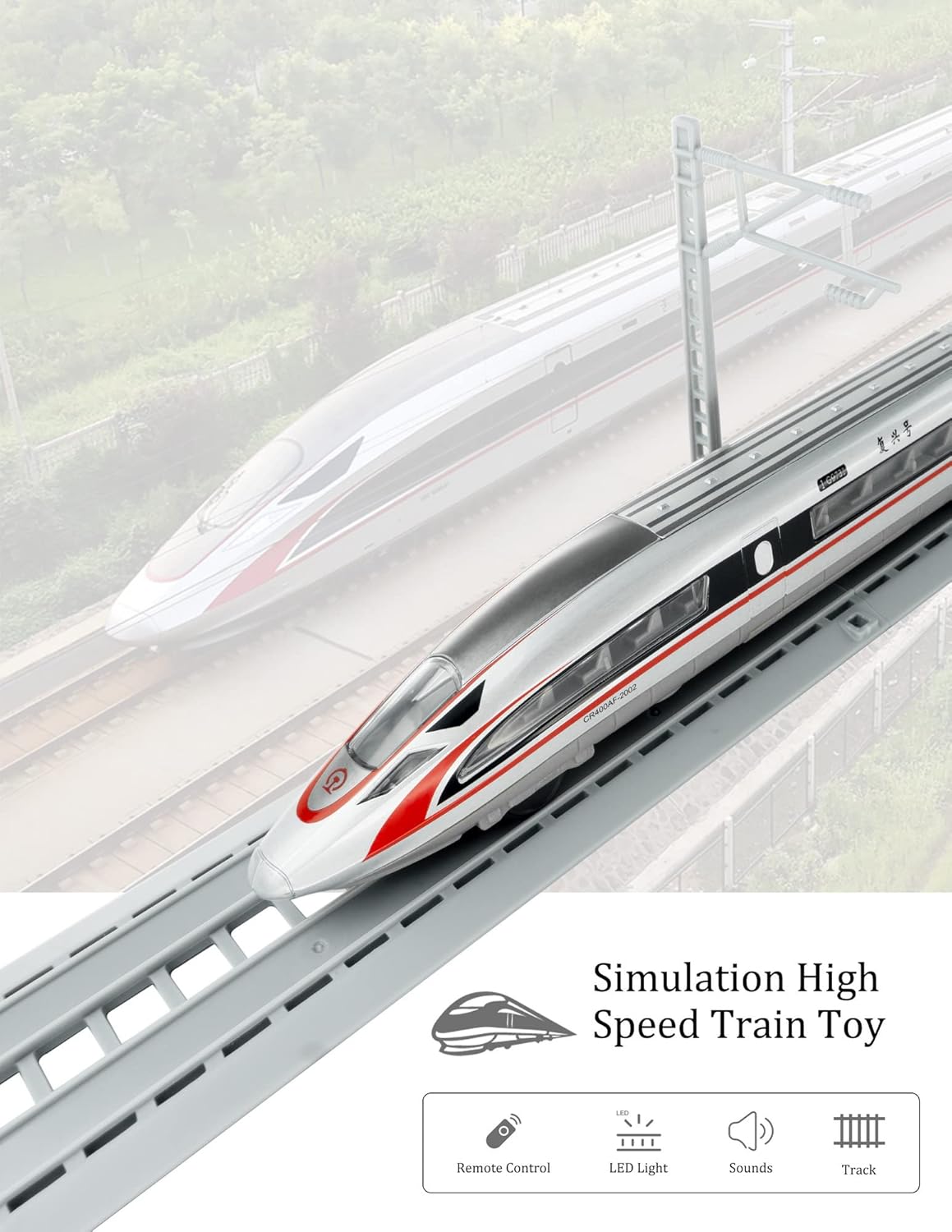 Electric Bullet Train Sets with Tracks Pack of 2 N44107