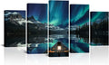 5 Panels Aurora Borealis Canvas Wall Art Stretched and Framed Z2245