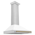 36 Inch Stainless Steel Range Hood with White Matte Shell N113