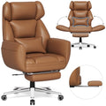 Ergonomic Chair with Footrest, Reversible Armrests, Brown U261