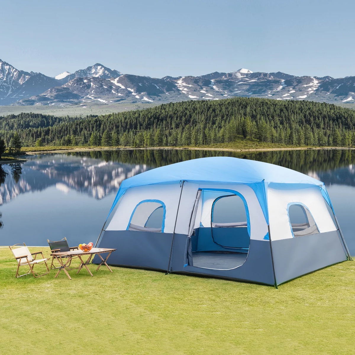 14 People Waterproof Windproof Camping Tent with 2 Doors D769649