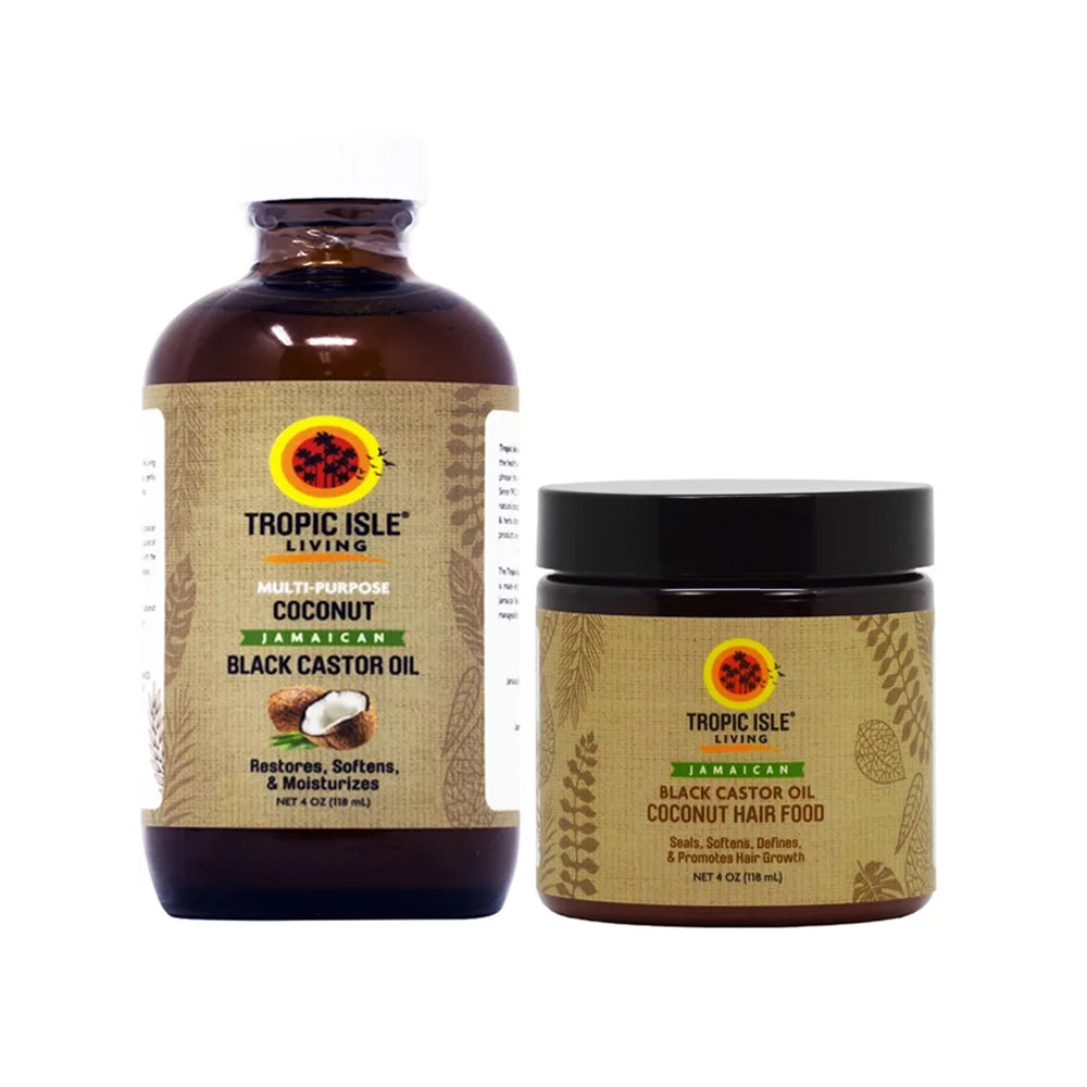Jamaican Black Castor Oil & Coconut Hair Food 4oz Set O3622